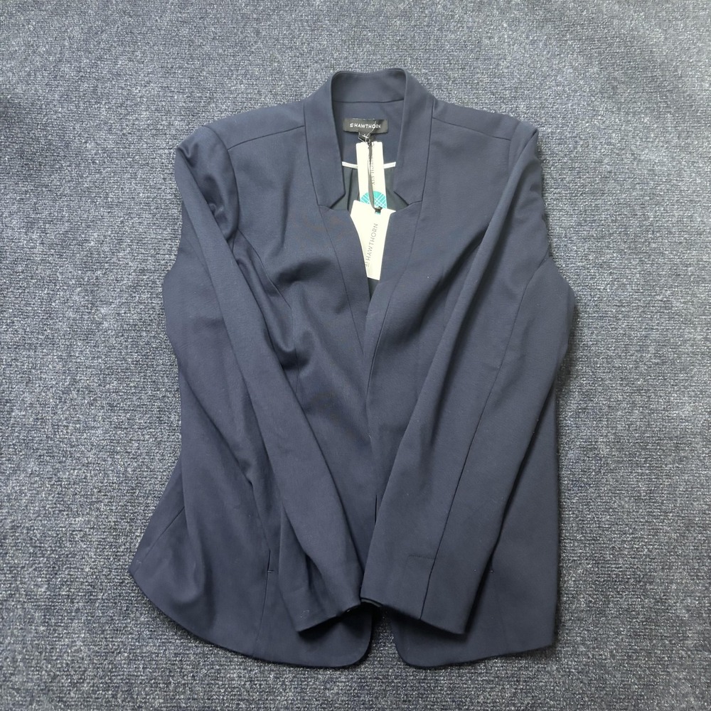 41Hawthorn Blazer Jacket Womens Large Navy Open Front Lined Pockets Stitch Fix